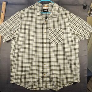 Timberland PRO Flex Men 3XL Plaid Short Sleeve Work Shirt Ventilated Yellow Blue
